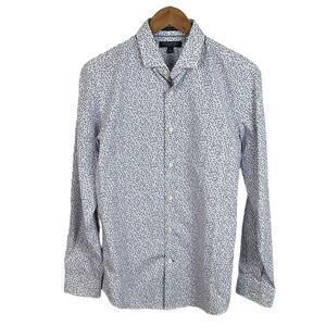 BR Camden Fit White & Purple Floral Button Down Shirt